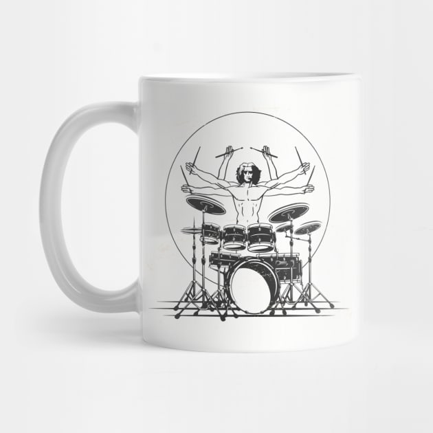 Vitruvian man parody of playing the drums for drummers funny by Emart